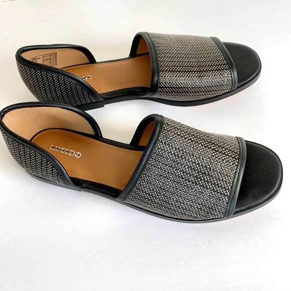 Lands' End Canvas d'Orsay Open Toe Slide Sandals - Picture 11 of 11